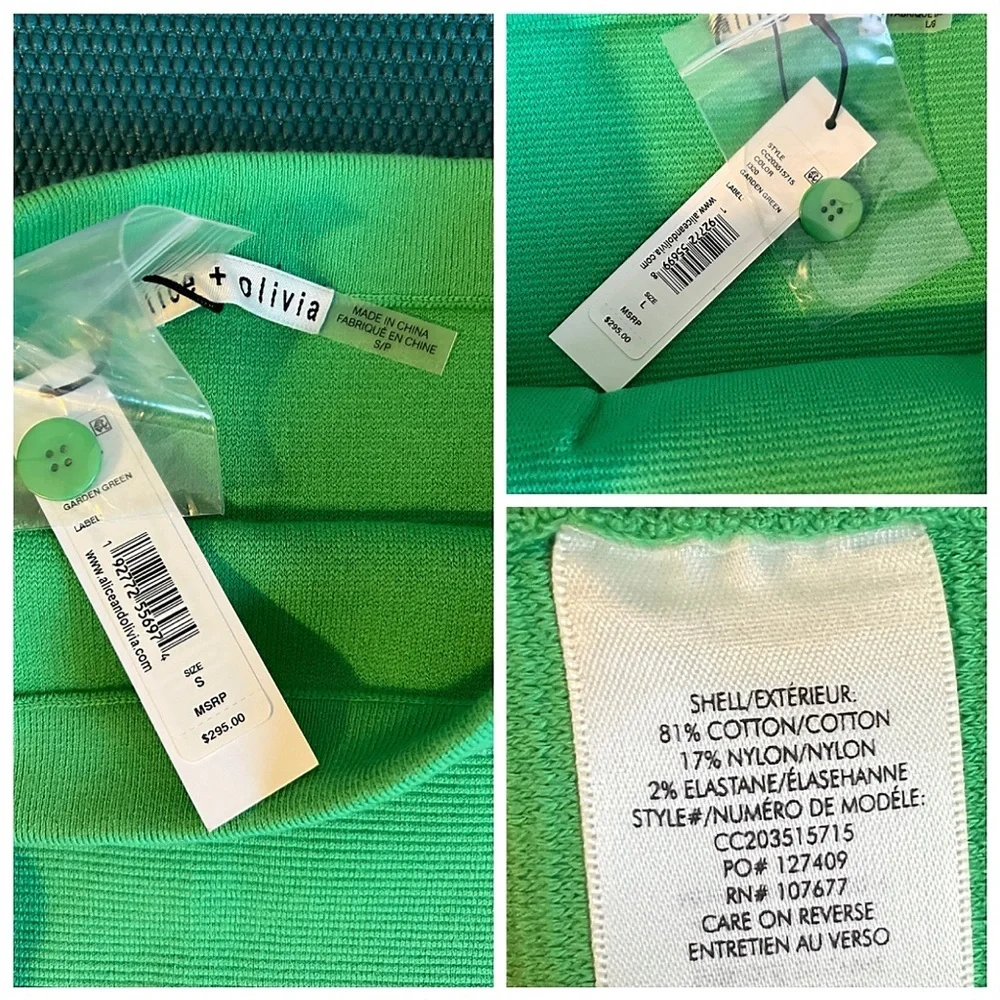 Alice + Olivia Kipp Knit Garden Green Mini Skirt